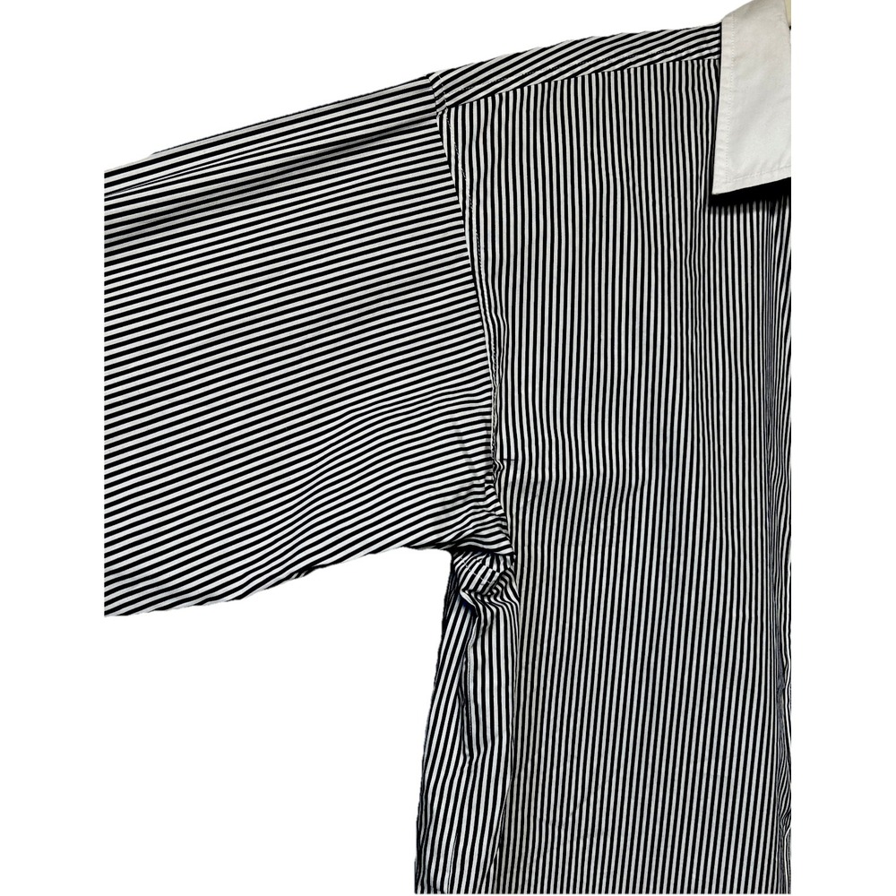 J. Crew Relaxed‎ Fit Cropped Cotton Poplin Striped Shirt Women's Size 12 EUC - Picture 5 of 10